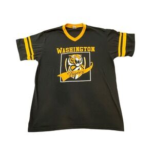 Washington Tigers T-Shirt Augusta Sportswear Adult XL Black Yellow Team Tee 01‎